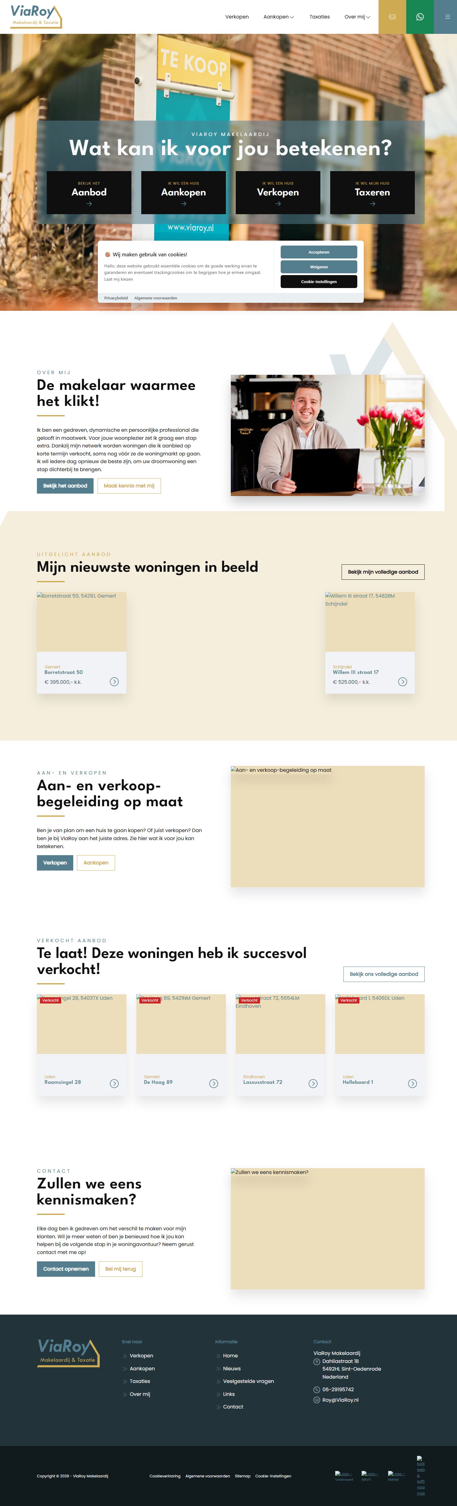 Screenshot der Website von www.viaroy.nl
