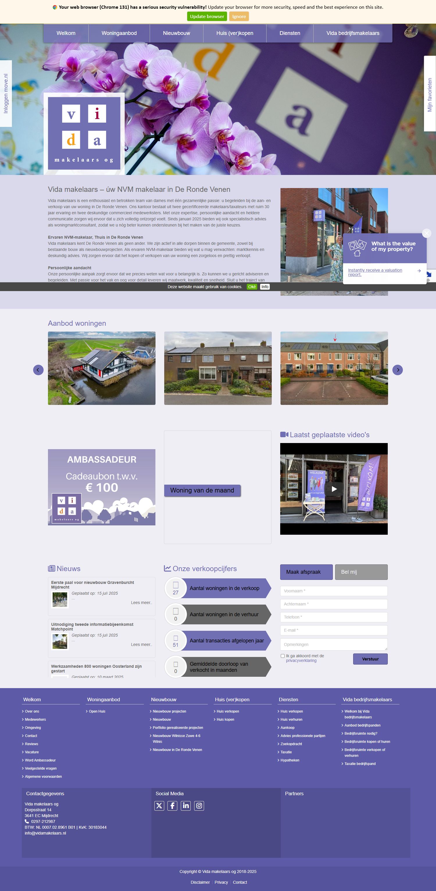 Capture d'écran du site web de www.vidamakelaars.nl