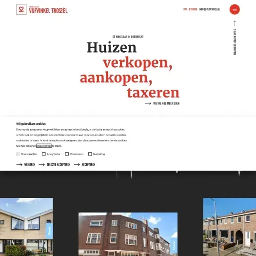 Screenshot van de website van www.vijfvinkel.nl