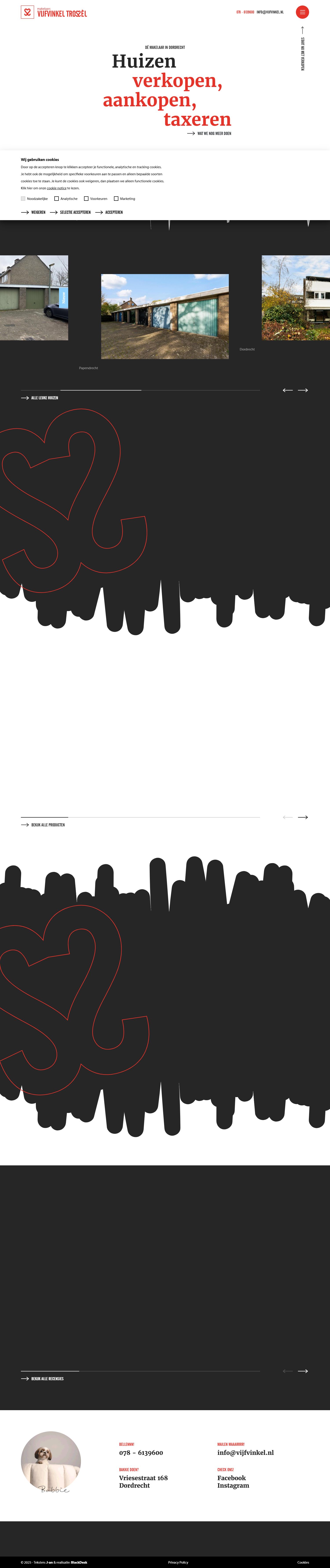 Screenshot der Website von www.vijfvinkel.nl