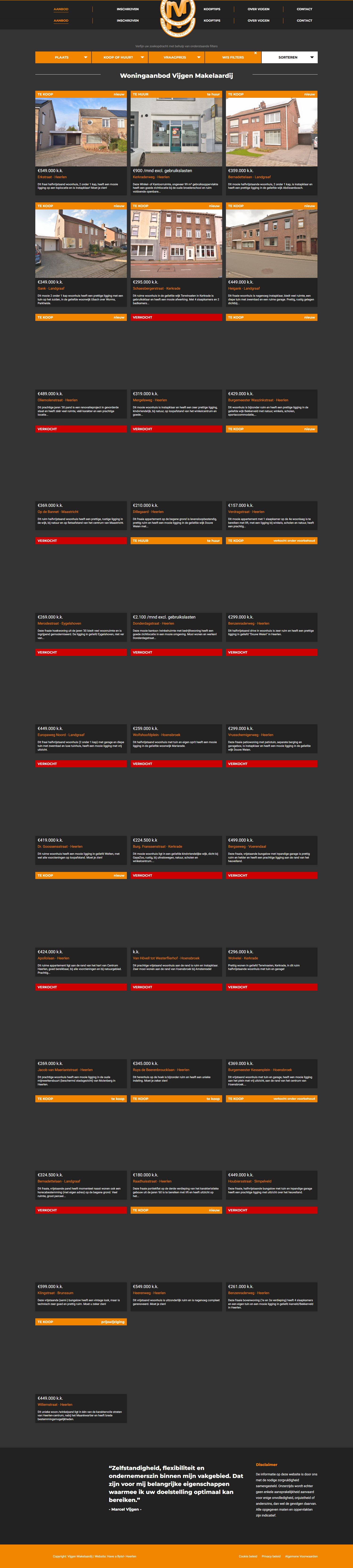 Screenshot der Website von www.vijgen.nl