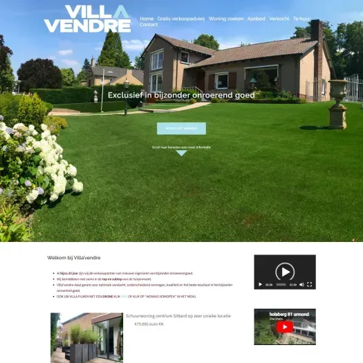 Capture d'écran du site web de www.villavendre.nl