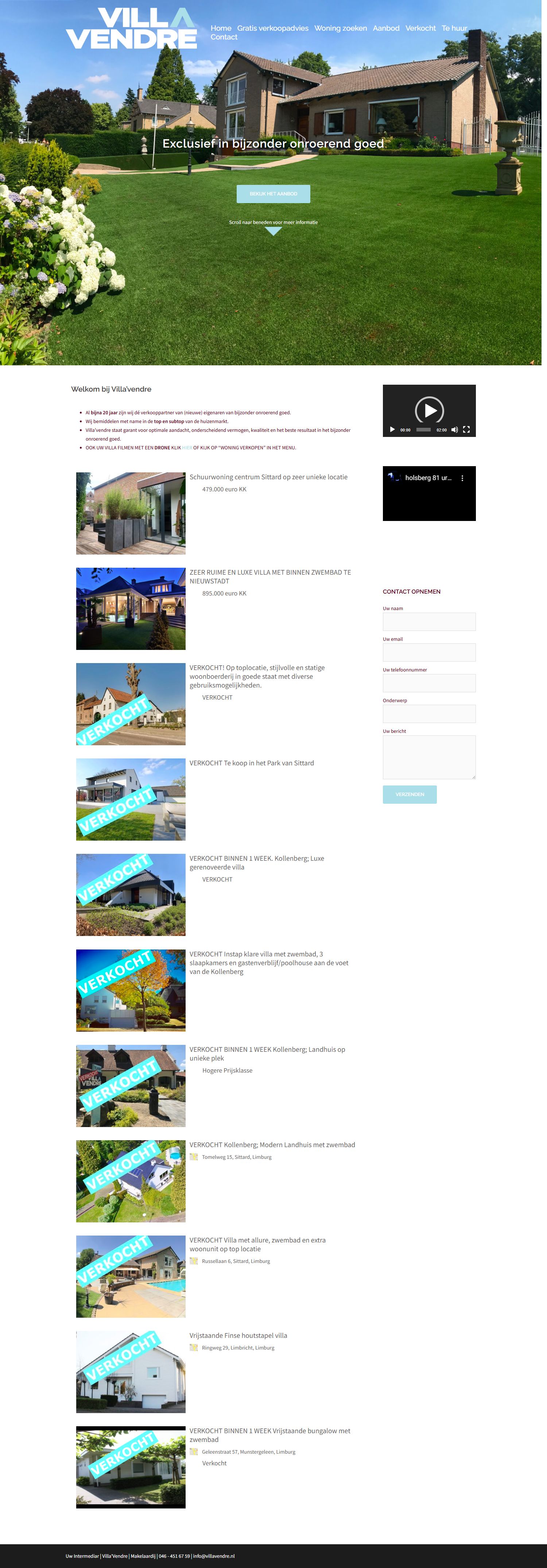 Capture d'écran du site web de www.villavendre.nl