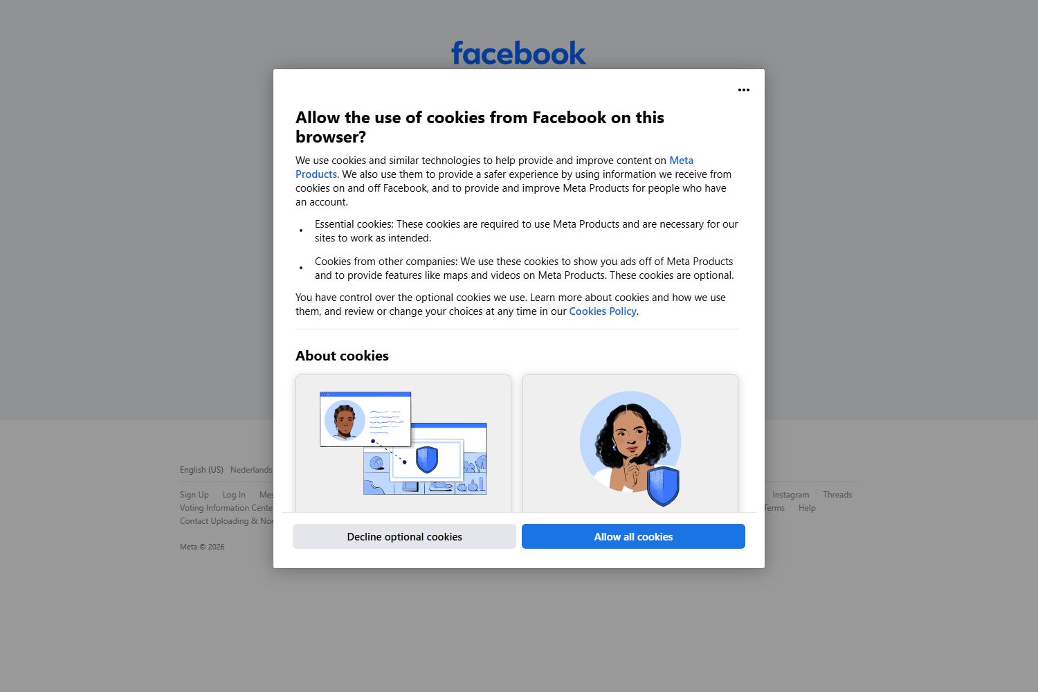 Screenshot der Website von www.facebook.com