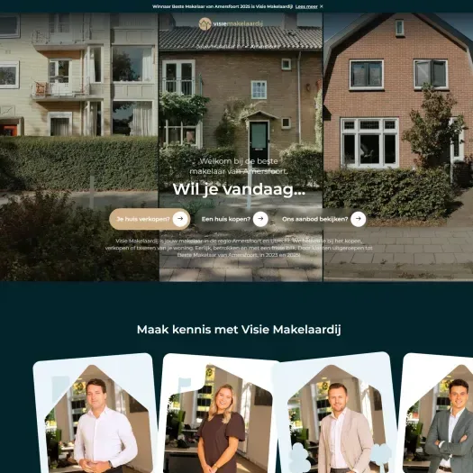 Screenshot van de website van www.visiemakelaardij.nl