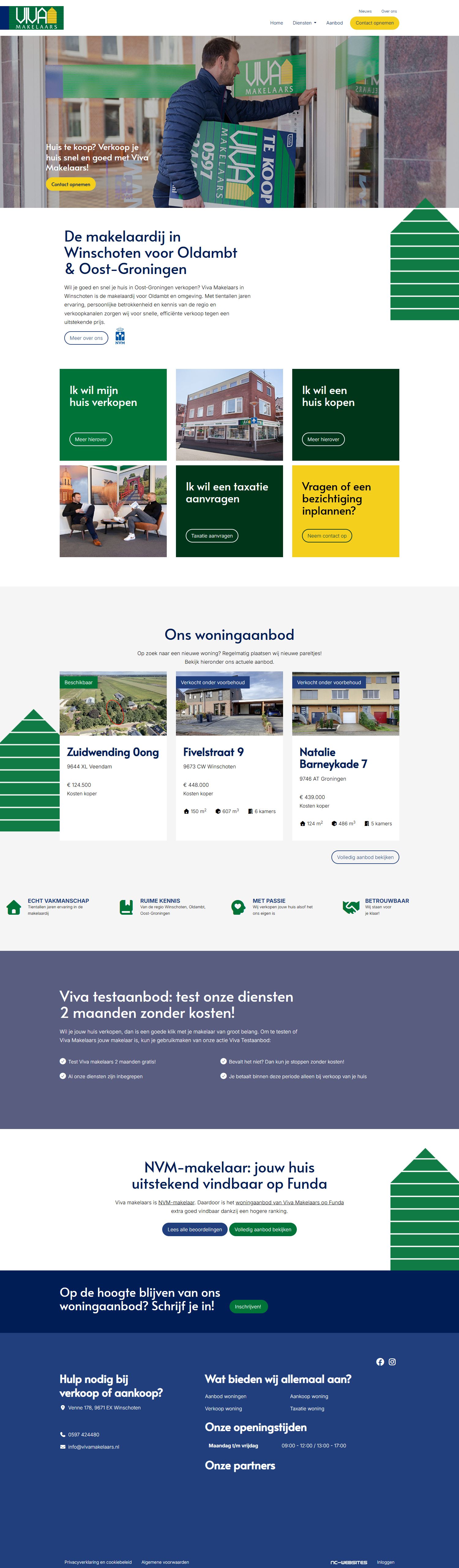 Capture d'écran du site web de www.vivamakelaars.nl