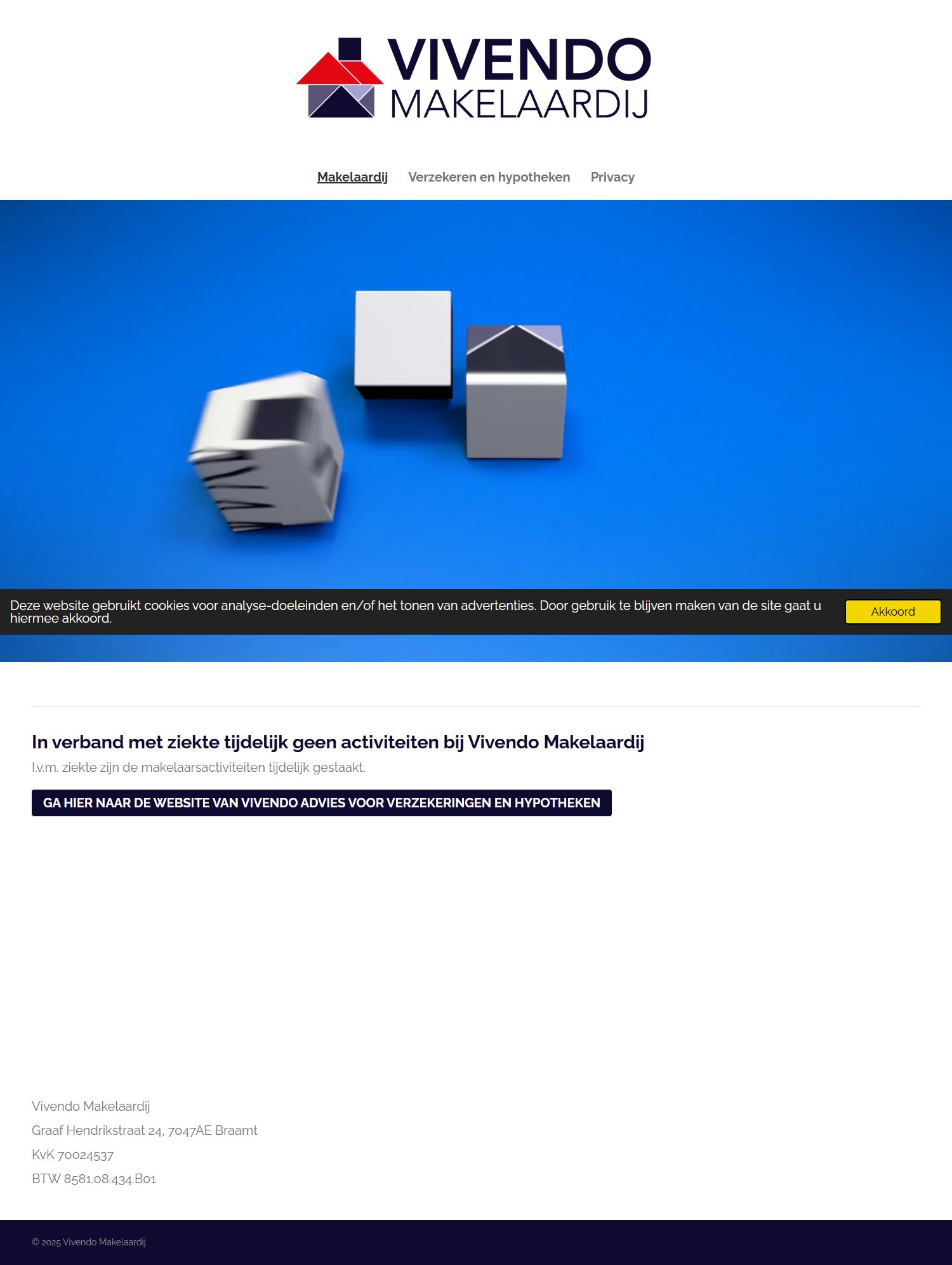 Screenshot der Website von www.vivendomakelaardij.nl