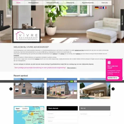 Screenshot der Website von www.vivre-adviesgroep.nl