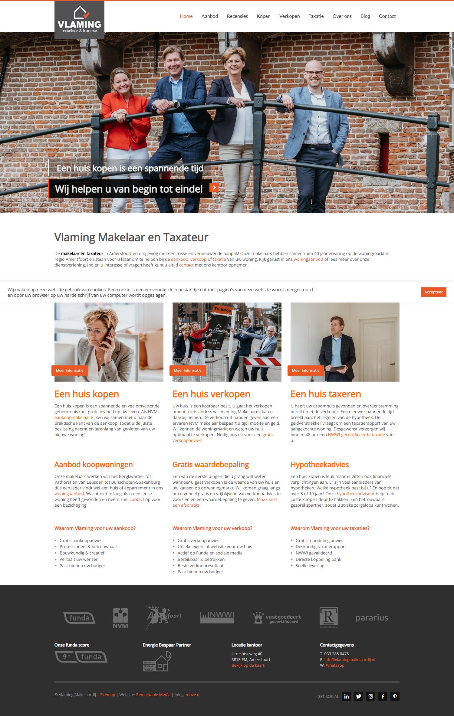 Screenshot der Website von www.vlamingmakelaardij.nl