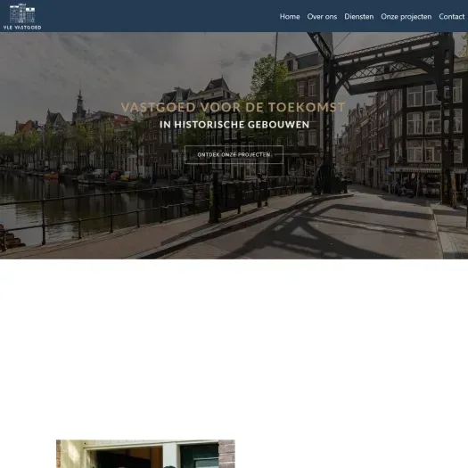 Screenshot der Website von www.vlevastgoed.nl
