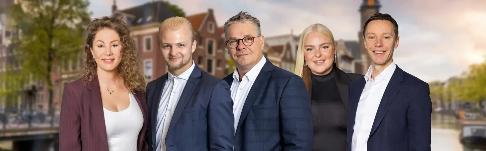 Team foto van VLIEG Makelaars Amsterdam OG