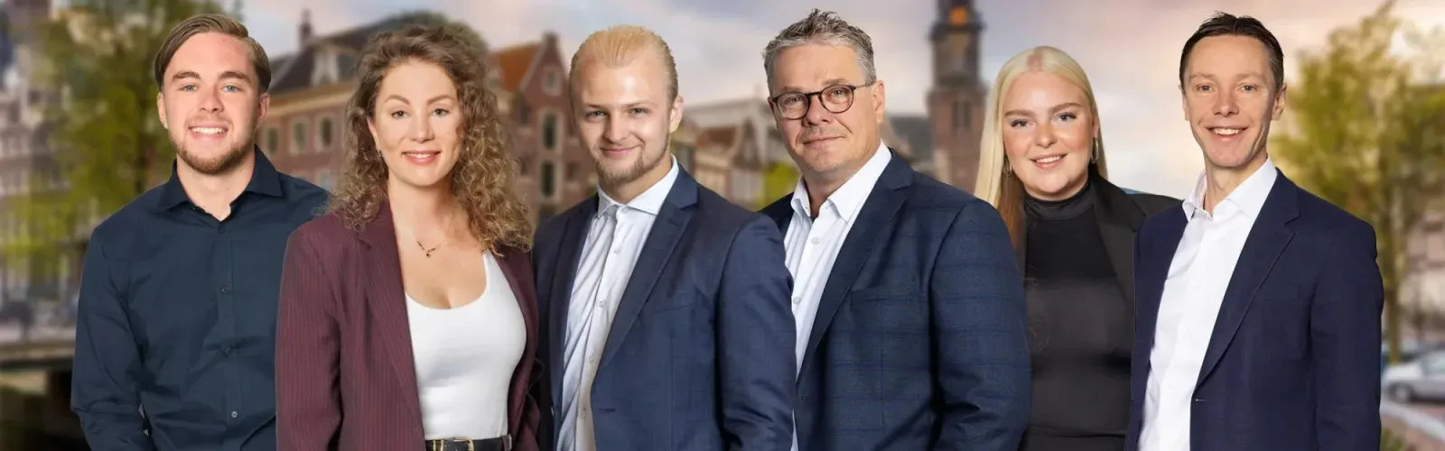 Team foto van VLIEG Makelaars Amsterdam OG