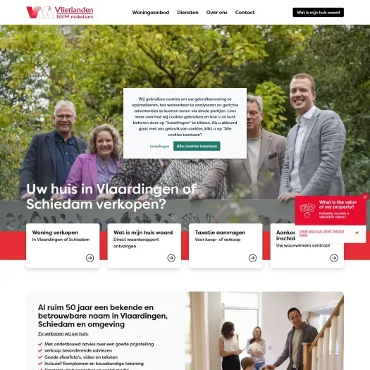 Screenshot van de website van www.vlietlanden.info