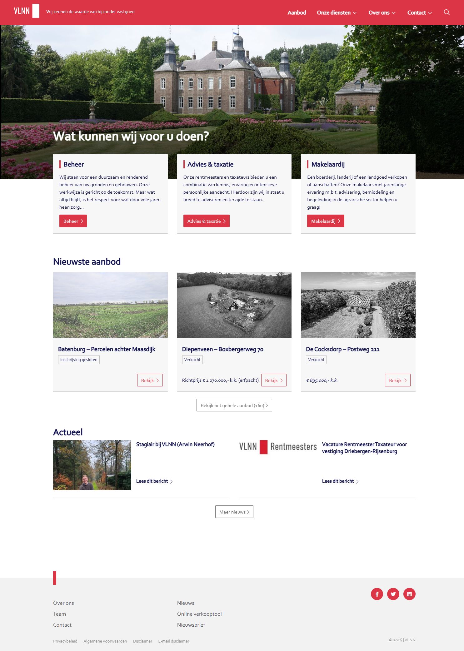Capture d'écran du site web de www.vlnn.nl