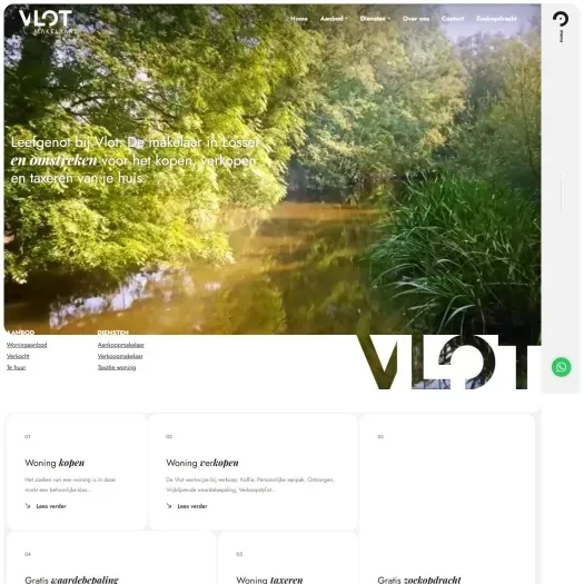 Screenshot of the website of www.vlotmakelaars.nl