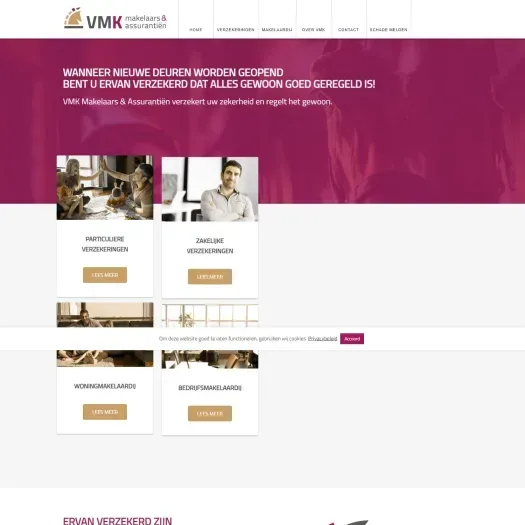 Screenshot of the website of www.vmk-makelaars.nl