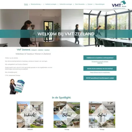 Screenshot van de website van www.vmtzeeland.nl