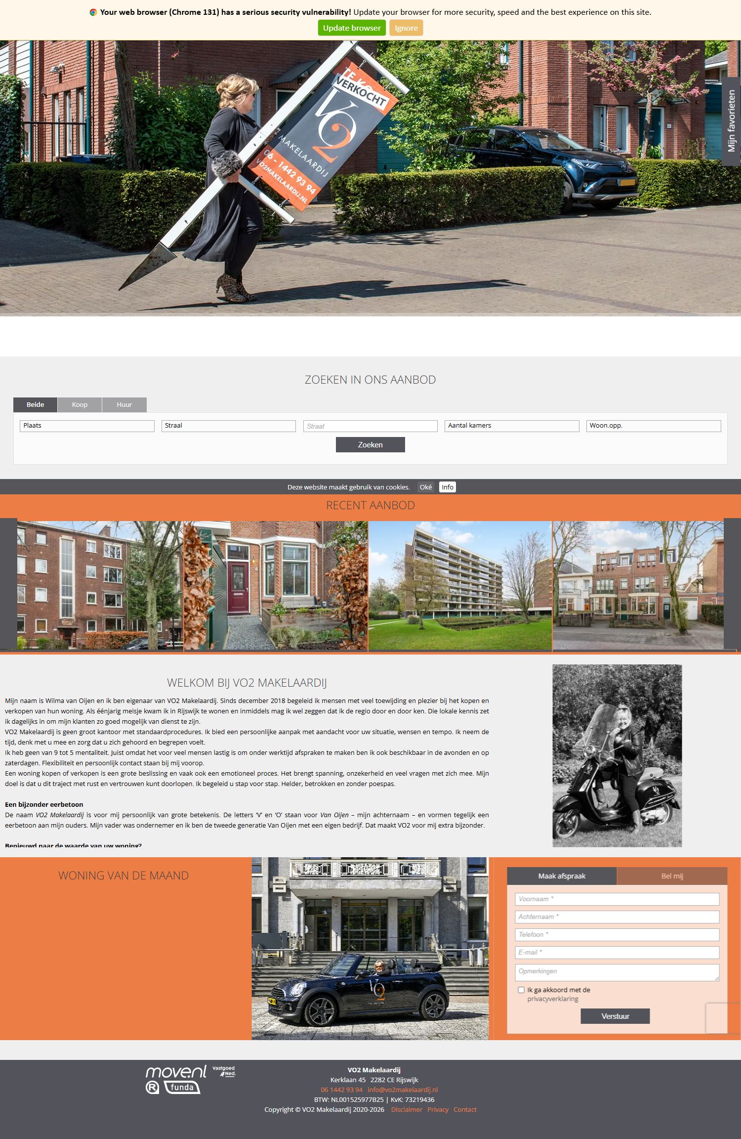 Capture d'écran du site web de www.vo2makelaardij.nl