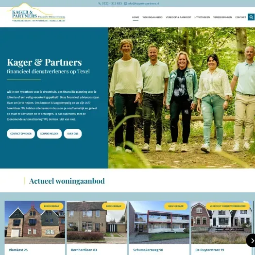 Screenshot van de website van www.kagerenpartners.nl