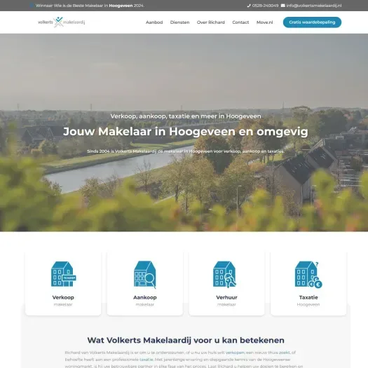Screenshot der Website von www.volkertsmakelaardij.nl