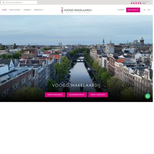 Screenshot of the website of www.voogd.nl