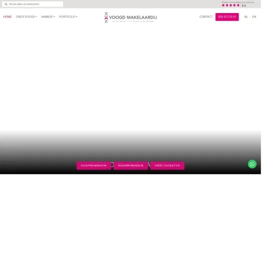 Screenshot van de website van www.voogd.amsterdam