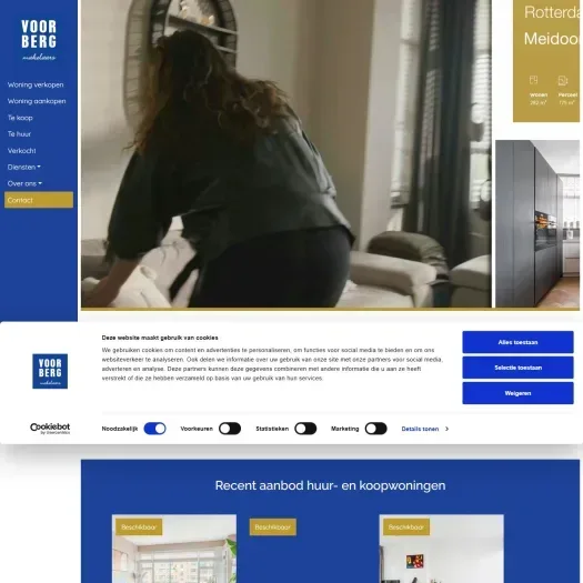Screenshot of the website of www.voorberg.nl