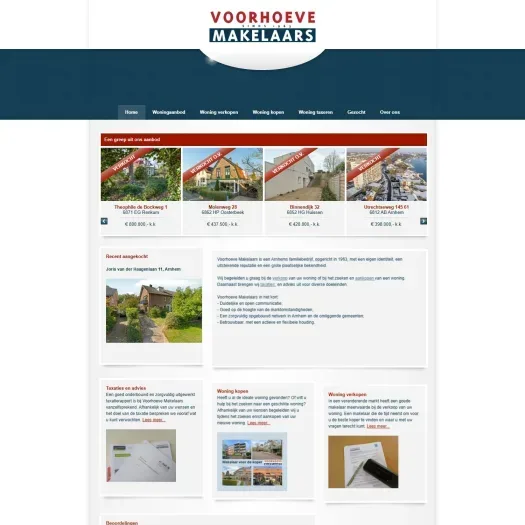 Screenshot of the website of www.voorhoeve.nl