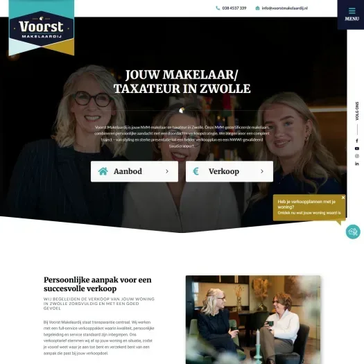 Screenshot of the website of www.voorstmakelaardij.nl