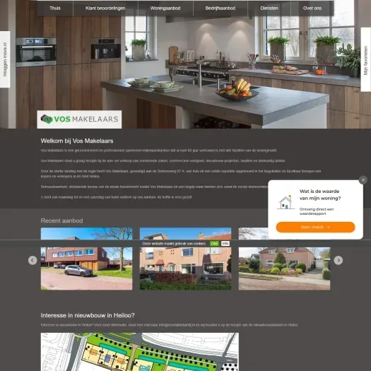 Screenshot of the website of www.vosmakelaardij.nl