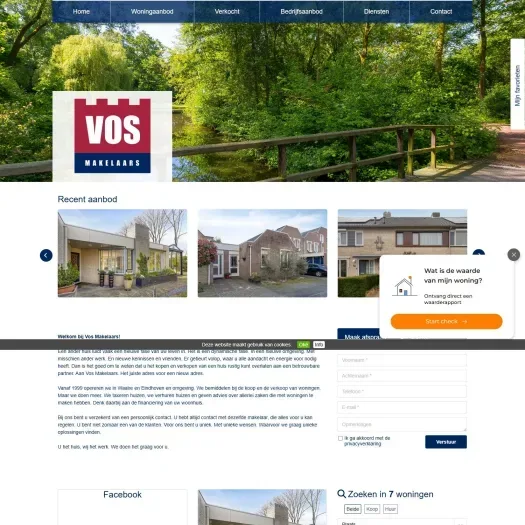 Screenshot of the website of www.vosmakelaars.nl