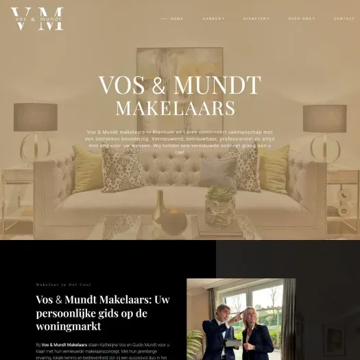 Screenshot van de website van www.vm-makelaars.nl