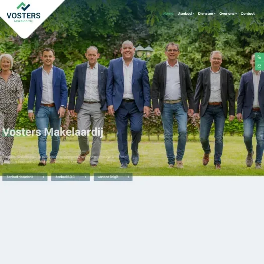 Screenshot of the website of www.vostersmakelaardij.nl