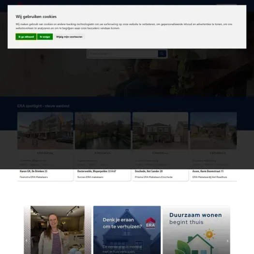 Screenshot of the website of www.vreeken-meijer.nl