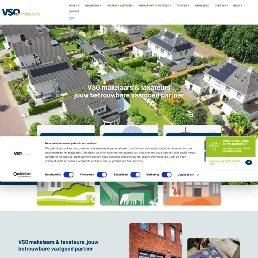 Screenshot van de website van www.vsomakelaars.nl