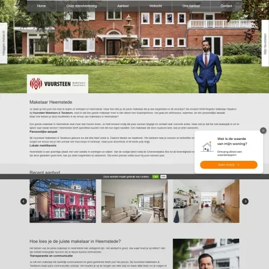 Screenshot van de website van www.vuursteenmakelaars.nl