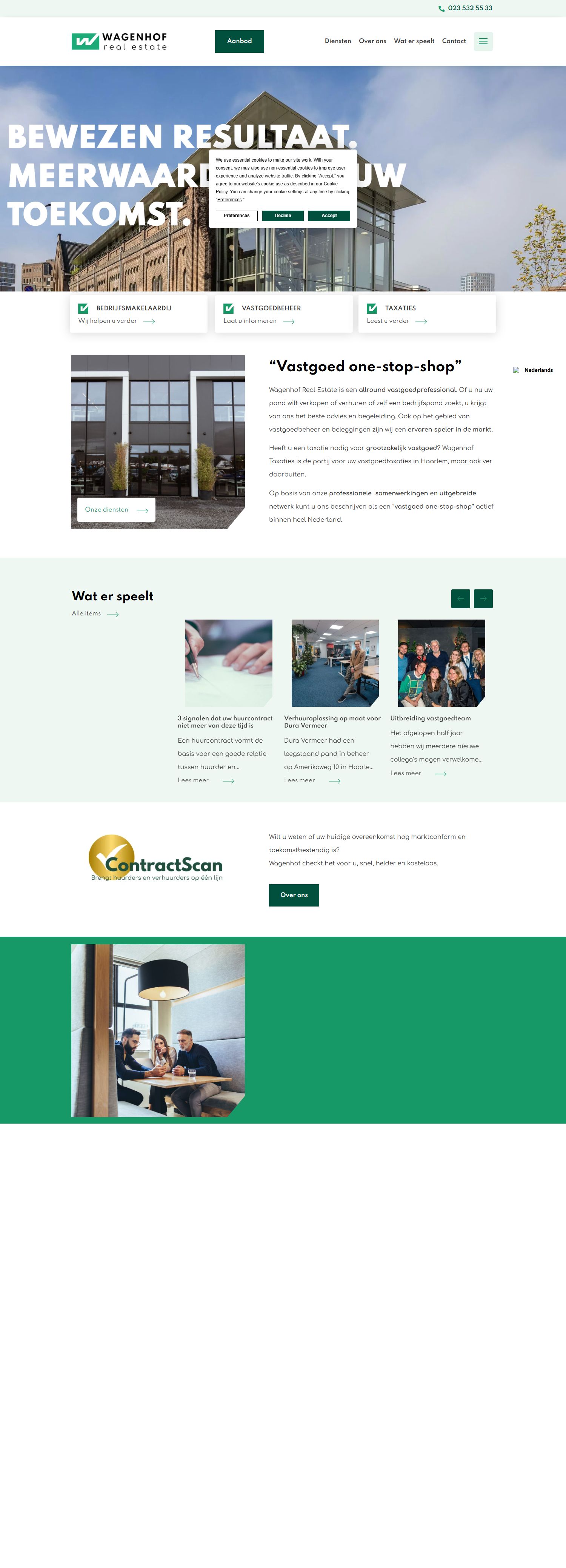 Screenshot der Website von www.wagenhof.nl