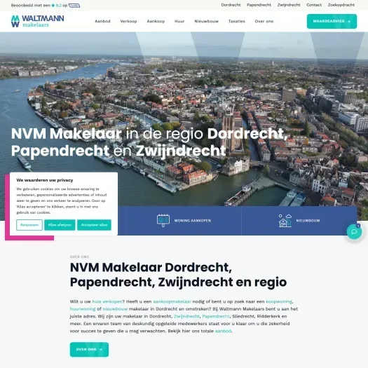 Screenshot van de website van www.waltmann.com