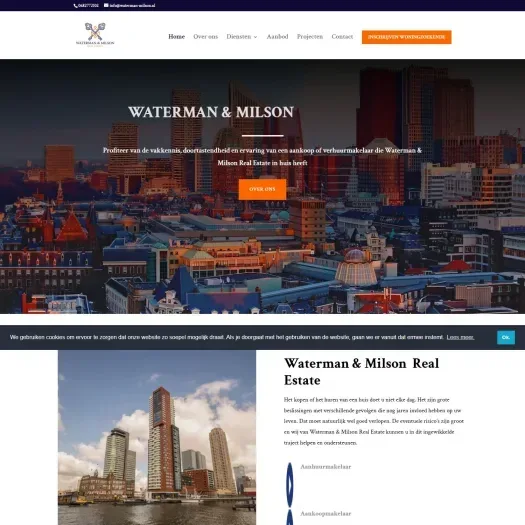 Capture d'écran du site web de www.waterman-milson.nl