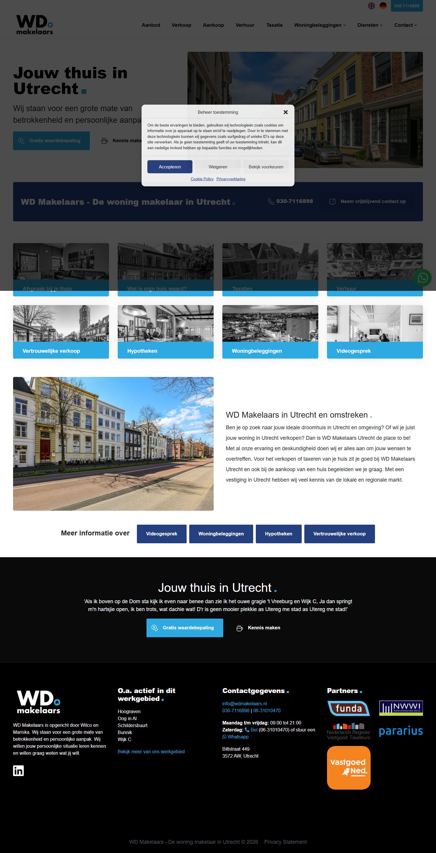 Capture d'écran du site web de www.wdmakelaars.nl