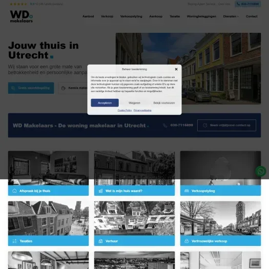 Screenshot of the website of www.wdmakelaars.nl