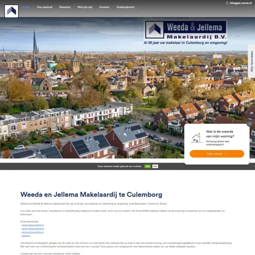 Screenshot of the website of www.w-j.nl