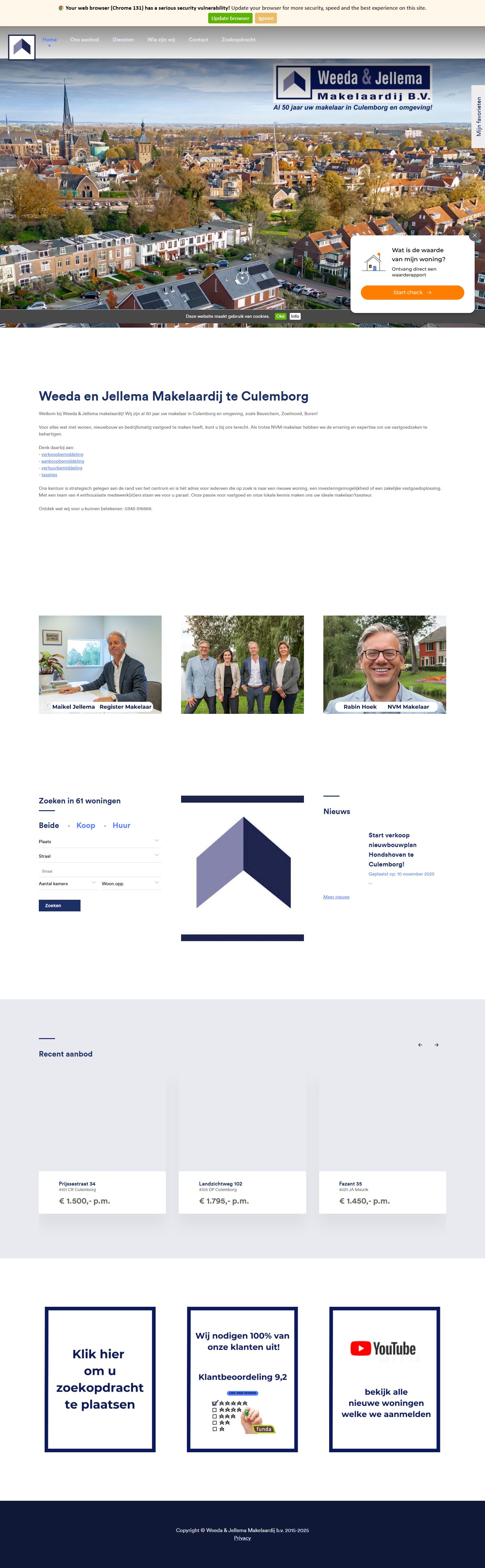 Screenshot der Website von www.w-j.nl