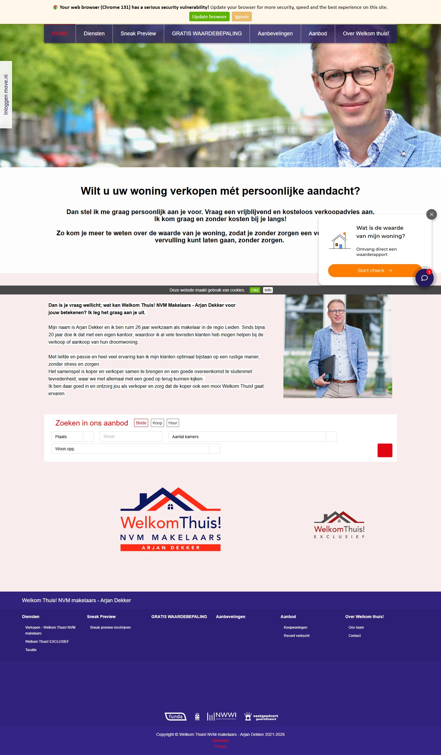 Kantoor foto van Welkom Thuis! NVM makelaars - Arjan Dekker