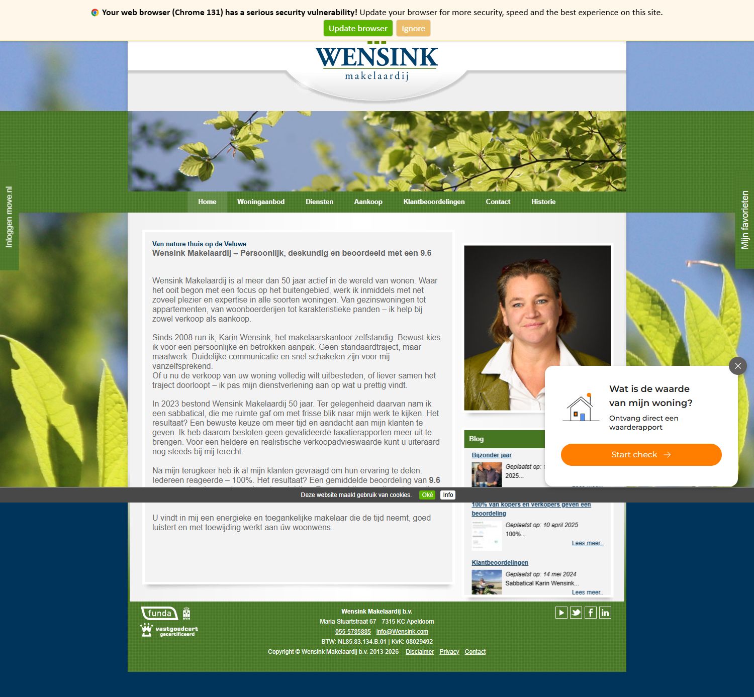 Screenshot der Website von www.wensink.com