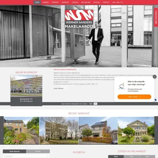 Screenshot van de website van www.wernersandersmakelaardij.nl