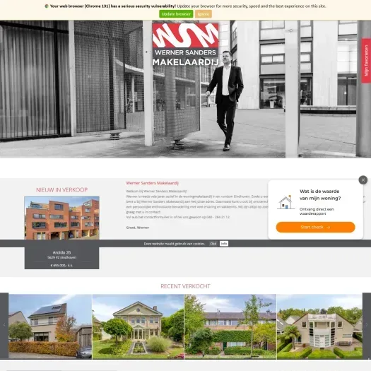 Screenshot van de website van www.wernersandersmakelaardij.nl