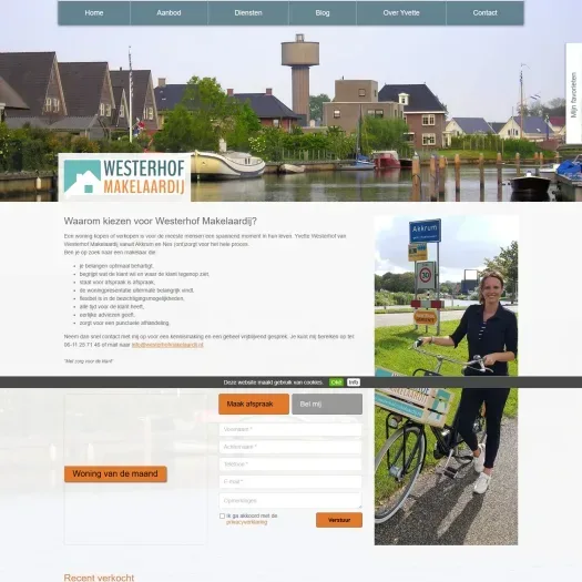 Screenshot der Website von www.westerhofmakelaardij.nl