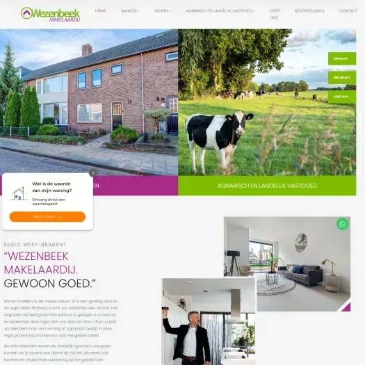 Capture d'écran du site web de www.wezenbeekmakelaardij.nl