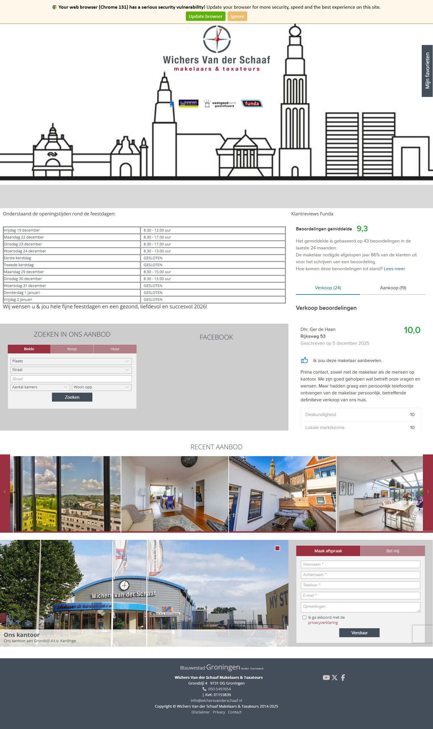 Capture d'écran du site web de www.wichersvanderschaaf.nl